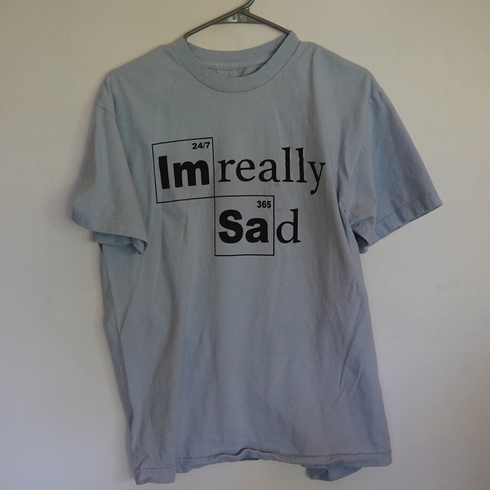 Blue Short Sleeve Tee with Periodic Table Design